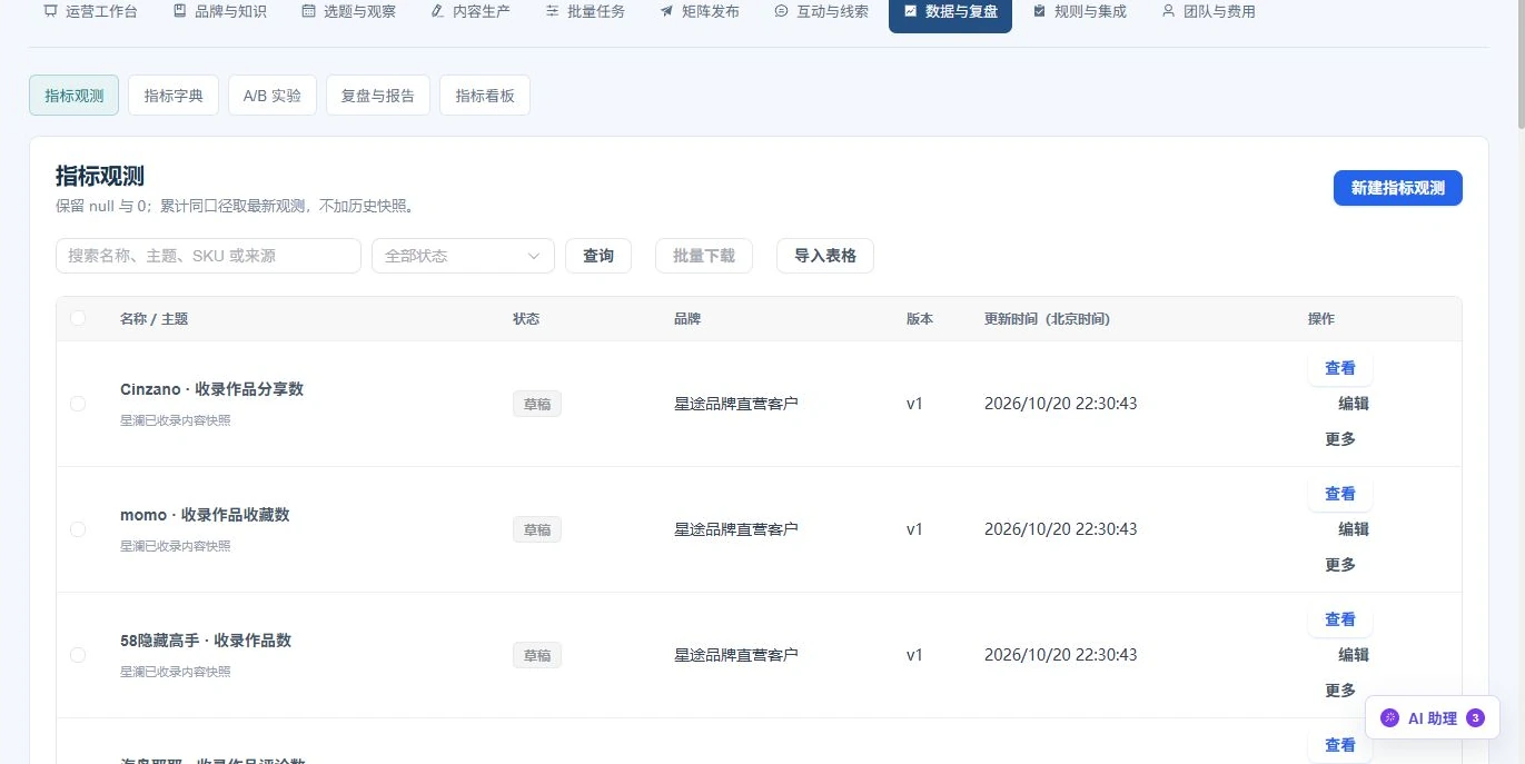 数据与复盘工作界面
